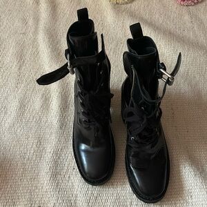 All Saints black heeled boots